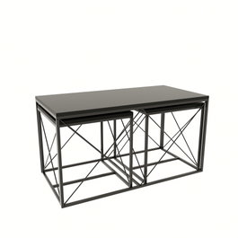 Hanah Home Defne - Juego de mesas de centro Antracita y Negro